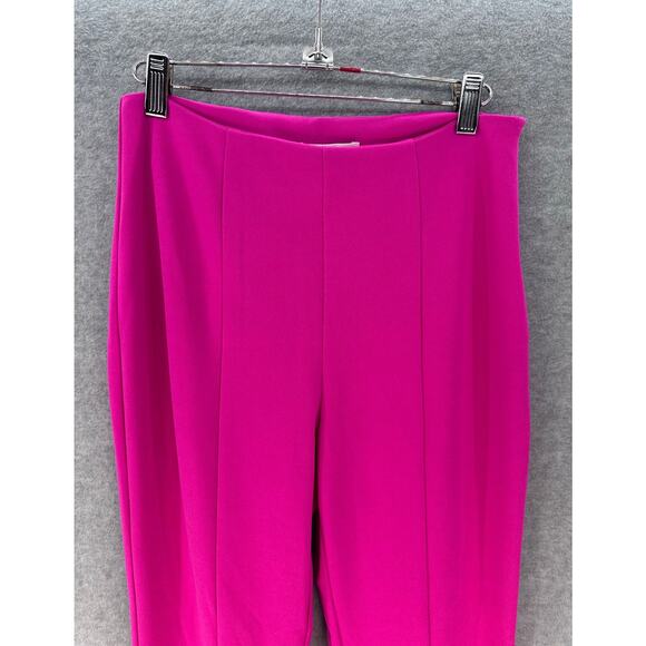 NWT Trina Turk Women sz 2 Carine 2 Pant HOT PINK Workwear Cropped Slit MSRP $248 - Picture 10 of 15